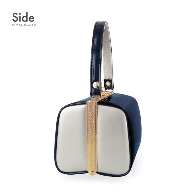 振袖 草履 バッグ 成人式「深藍×銀」Fサイズ レディース 振袖用草履バッグセット エナメル 無地 振袖 草履 バッグ【メール便不可】