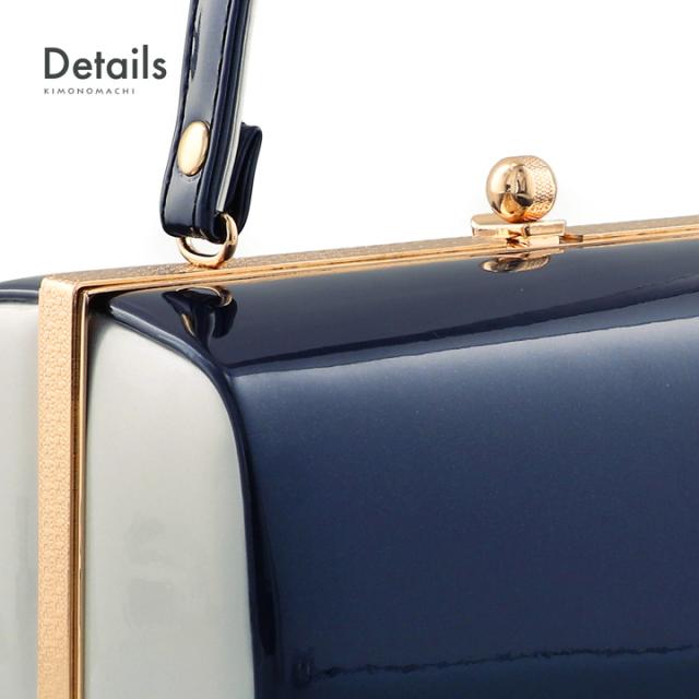 振袖 草履 バッグ 成人式「深藍×銀」Fサイズ レディース 振袖用草履バッグセット エナメル 無地 振袖 草履 バッグ【メール便不可】