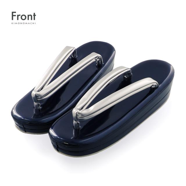 振袖 草履 バッグ 成人式「深藍×銀」Fサイズ レディース 振袖用草履バッグセット エナメル 無地 振袖 草履 バッグ【メール便不可】