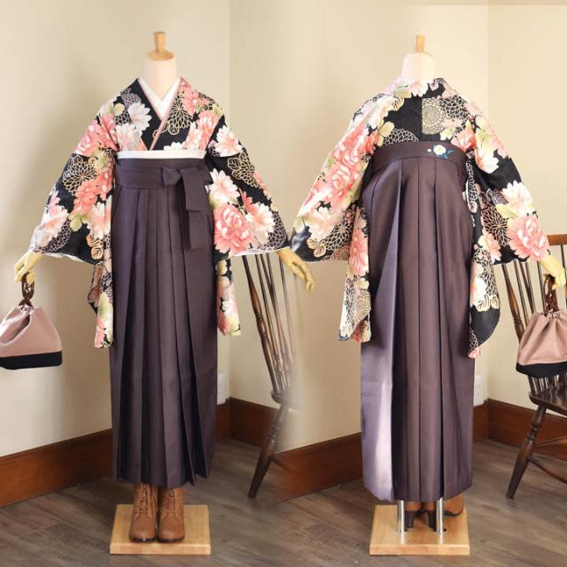 袴 セット 卒業式 女性 4点セット「二尺袖+刺繍袴+袴下帯+襦袢」卒業式 女性 レディース お仕立て上がり 袴セット 二尺袖着物セット 着物 二尺着物 袴【メール便不可】