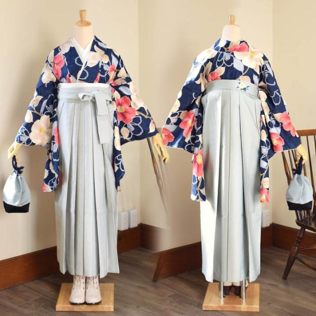 袴 セット 卒業式 女性 4点セット「二尺袖+刺繍袴+袴下帯+襦袢」卒業式 女性 レディース お仕立て上がり 袴セット 二尺袖着物セット 着物 二尺着物 袴【メール便不可】