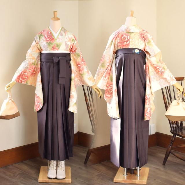 袴 セット 卒業式 女性 4点セット「二尺袖+刺繍袴+袴下帯+襦袢」卒業式 女性 レディース お仕立て上がり 袴セット 二尺袖着物セット 着物 二尺着物 袴【メール便不可】