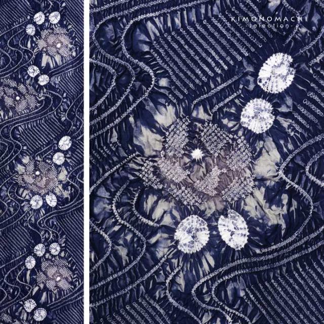 絞り浴衣反物「天竺 群青色」有松絞り 女性浴衣 レディース浴衣 絞り浴衣 綿浴衣 未仕立て【メール便不可】