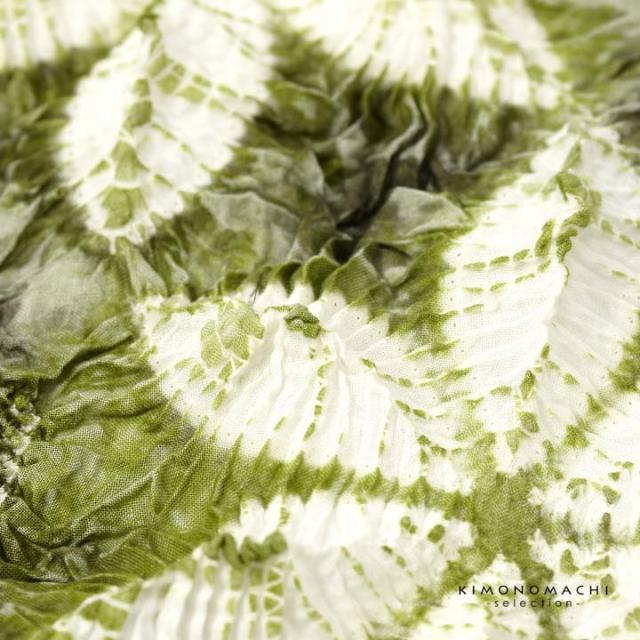 絞り浴衣反物「六花 利休緑」有松絞り 女性浴衣 レディース浴衣 絞り浴衣 綿浴衣 未仕立て【メール便不可】