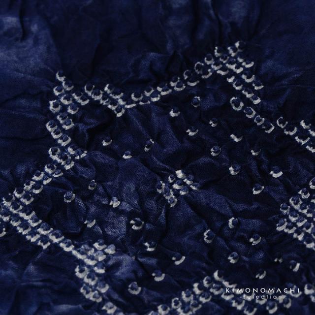 絞り浴衣反物「梵天 紺色」有松絞り 女性浴衣 レディース浴衣 絞り浴衣 綿浴衣 未仕立て【メール便不可】