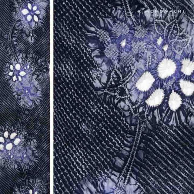 絞り浴衣反物「スプリット 藍鉄色」有松絞り 女性浴衣 レディース浴衣 絞り浴衣 綿浴衣 未仕立て【メール便不可】