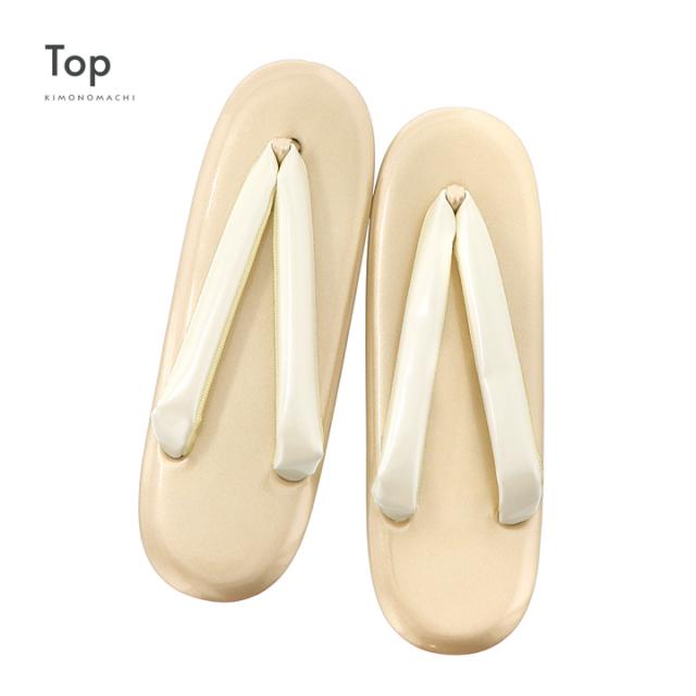 振袖 草履 バッグ 成人式「金×鳥の子色」Fサイズ レディース 振袖用草履バッグセット エナメル 無地 振袖 草履 バッグ【メール便不可】