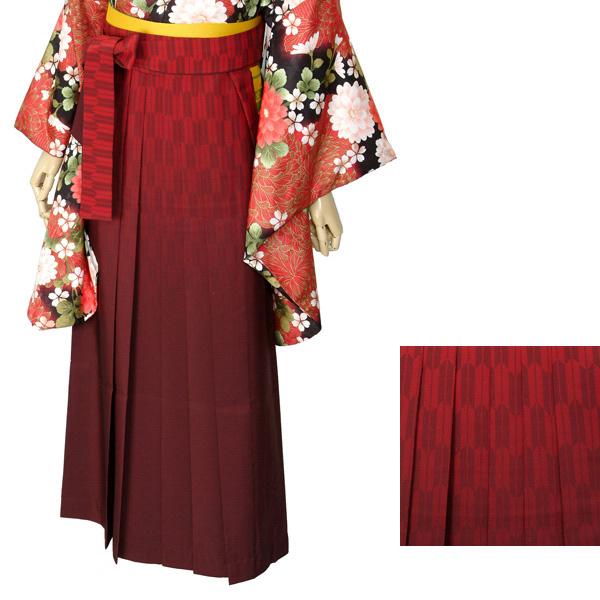 【中古品】卒業式袴セット 「二尺袖：白×緑　縦縞　椿+袴：エンジ×矢絣」 貸衣装処分 レンタル処分品 二尺袖 袴 卒業式、謝恩会に 【メール便不可】