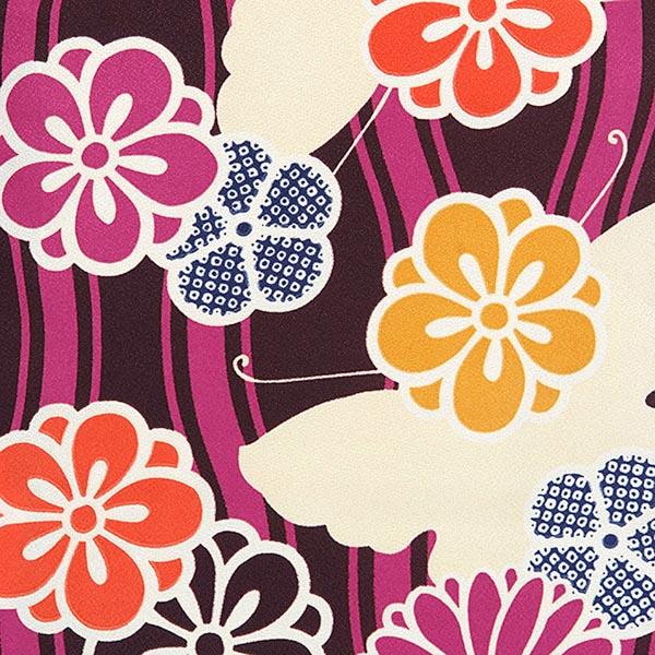 【中古品】ジュニア用 振袖単品 「紫　立涌に蝶」 仕立て上がり 襦袢プレゼント 小振袖 着物 子ども 子供 キッズ ジュニア 女の子 卒業式 小学校 小学生 中学校 中学生 十三参り 十三詣り 1/2成人式 ハーフ成人式 貸衣装処分 レンタル処分品【メール便不可】