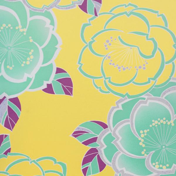 【中古品】ジュニア用 振袖単品 「黄色　桜」 仕立て上がり 着物 小振袖 二尺袖 袴に合わせて ショート丈 子ども 子供 キッズ ジュニア 女の子 卒業式 入学式 小学校 小学生 中学校 中学生 十三参り 十三詣り 貸衣装処分 レンタル処分品【メール便不可】