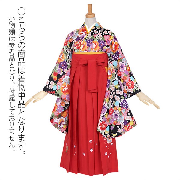 【中古品】ジュニア用 振袖単品「黒 雲取かのこ柄に牡丹」仕立て上がり 小振袖 着物 子ども 子供 キッズ ジュニア 女の子 卒業式 小学校 小学生 中学校 中学生 十三参り 十三詣り 1/2成人式 ハーフ成人式 貸衣装処分 レンタル処分品 【メール便不可】