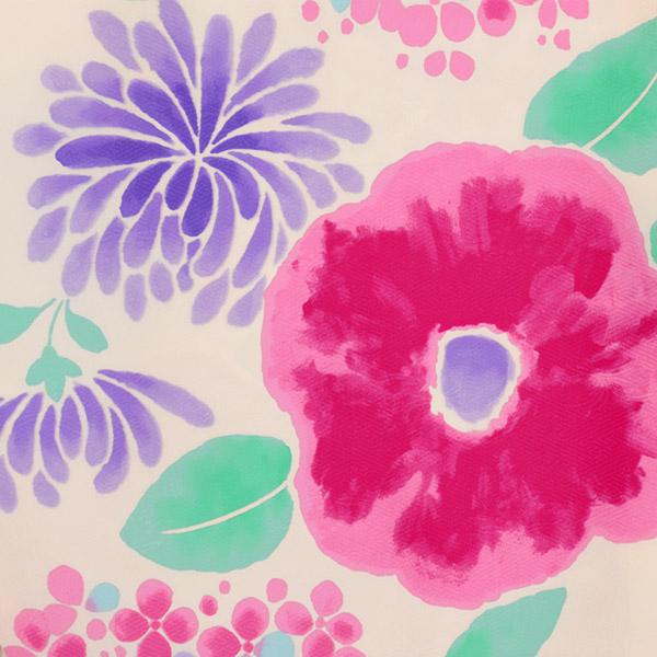 【中古品】ジュニア用 振袖単品「クリーム色　花」仕立て上がり 小振袖 着物 子ども 子供 キッズ ジュニア 女の子 卒業式 小学校 小学生 中学校 中学生 十三参り 十三詣り 1/2成人式 ハーフ成人式 貸衣装処分 レンタル処分品 【メール便不可】