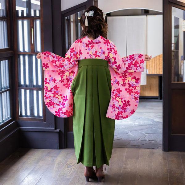 【中古品】二尺袖 単品「ピンク　桜づくし」貸衣装処分 レンタル処分品 卒業式 【メール便不可】