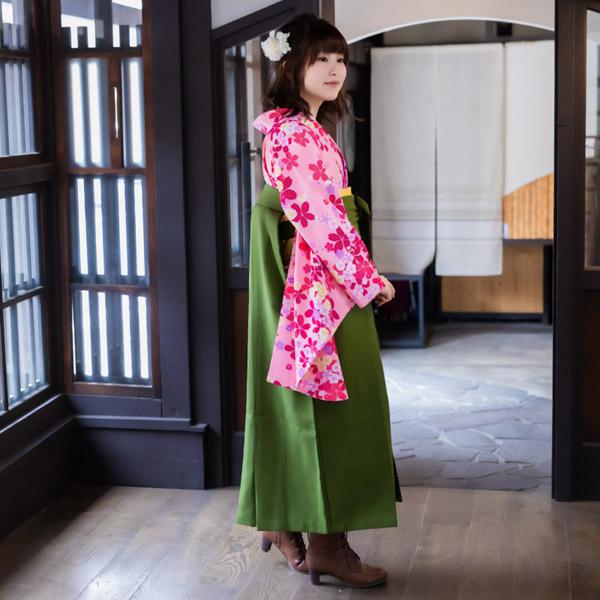 【中古品】二尺袖 単品「ピンク　桜づくし」貸衣装処分 レンタル処分品 卒業式 【メール便不可】