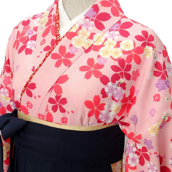 【中古品】二尺袖 単品「ピンク　桜づくし」貸衣装処分 レンタル処分品 卒業式 【メール便不可】