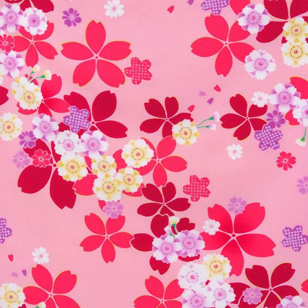 【中古品】二尺袖 単品「ピンク　桜づくし」貸衣装処分 レンタル処分品 卒業式 【メール便不可】