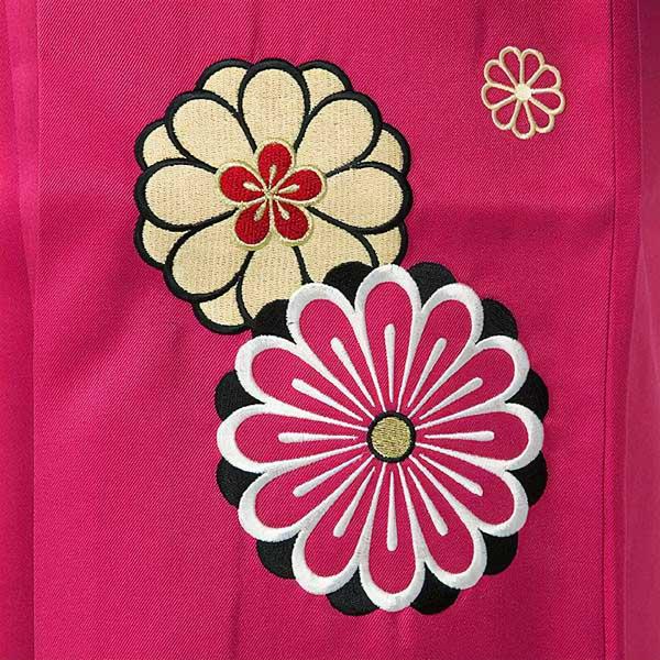 【中古品】袴 単品「ラズベリーピンク×菊 刺繍 MW/LW/LLW」卒業式 袴 レディース 行燈袴 女性用袴単品 貸衣装処分 レンタル処分品【メール便不可】