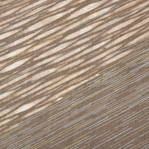 【新古品】「黄枯茶　モダン　閃光　斜め文様」仕立て上がり 袋帯 お太鼓柄 正絹【メール便不可】