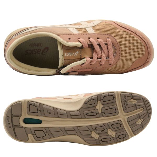 asics ピンク スニーカー ジッパー付き ASICS WALKING スニーカー HADASHIWALKER ハダシウォーカー