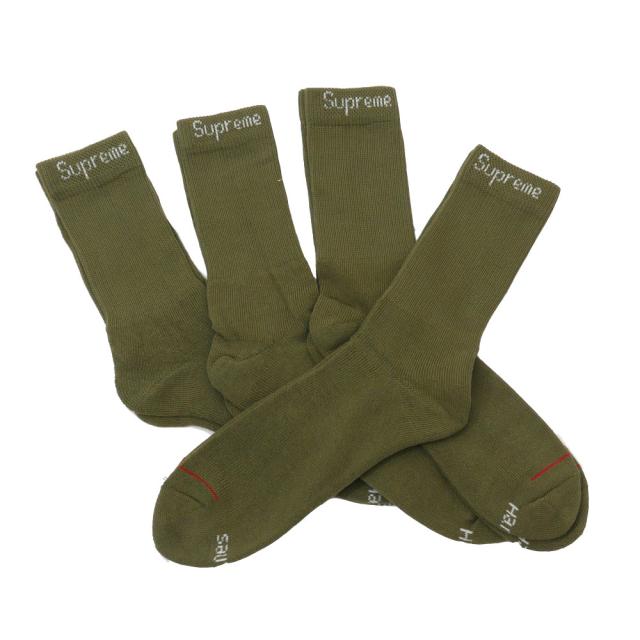 新品 シュプリーム SUPREME x ヘインズ Hanes Crew Socks 靴下
