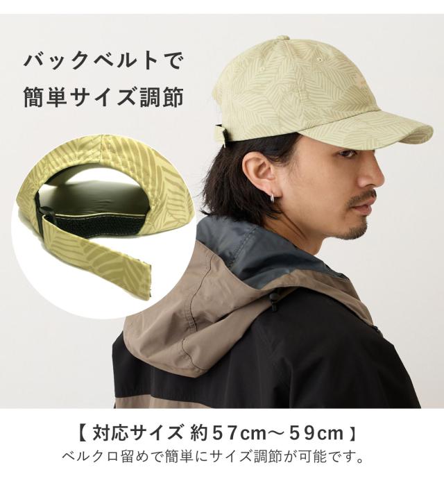 LOGOS 撥水キャップ 帽子 ボタニカル柄 57cm-59cm 裏地メッシュ