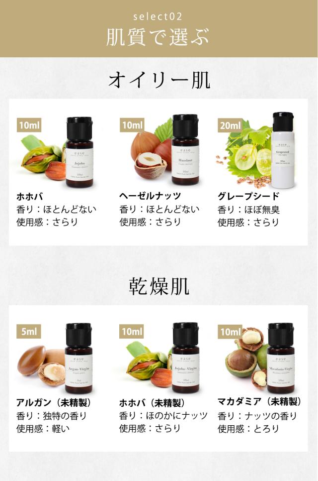 乾燥肌 アルガン ホホバ マカダミア 混合肌 アプリコットカーネル スイートアーモンド グレープシード