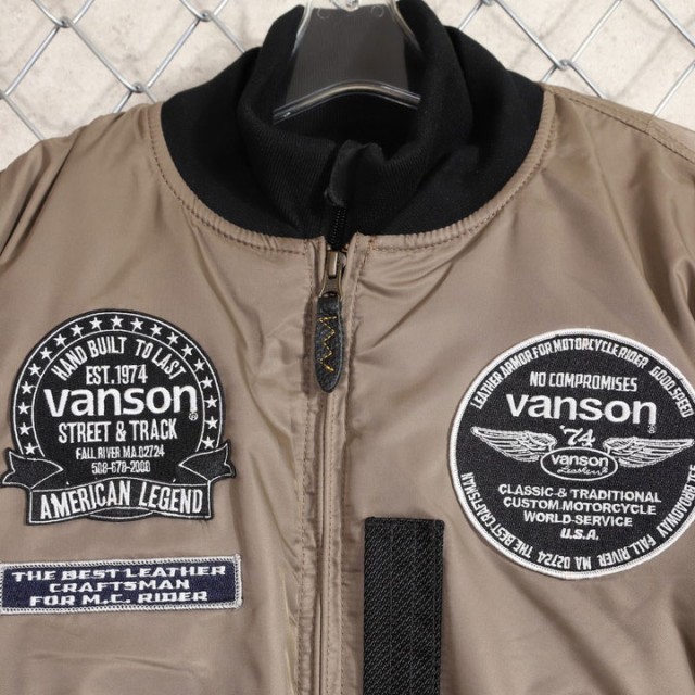 VANSON バンソン 防寒防水 MA-1 ライダースジャケット(TVS2207W)肩・肘