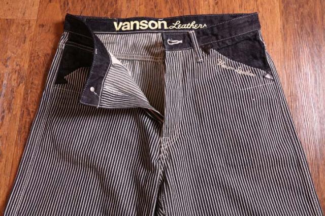 VANSON(バンソン)☆ヒッコリー デニム パンツ(NVBL-404) アメカジ