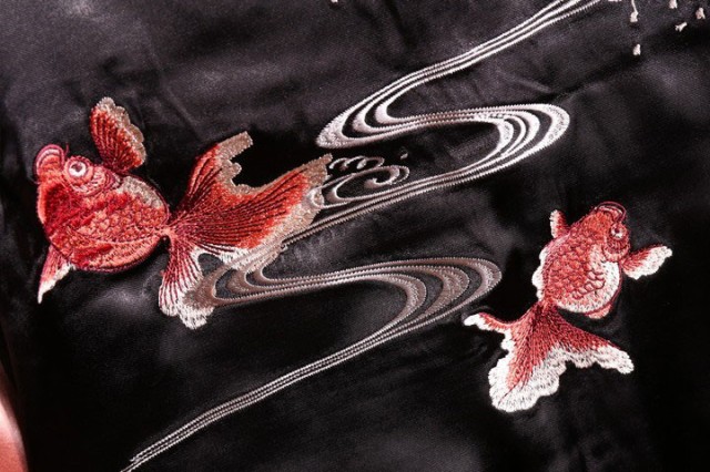 Japanesque ジャパネスク 桜金魚 刺繍 和柄 スカジャン(3RSJ-021 