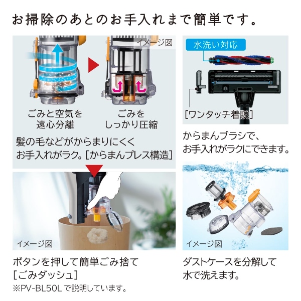 在庫あり　掃除機 日立 コードレススティッククリーナー  パワかるスティック サイクロン式 1.4kg ライトゴールド PV-BL50L-N