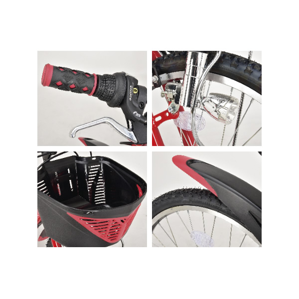 子供用自転車 22インチ 6段変速 BMXスタイル ソレイユ22 LEDブロックランプ 美和商事 レッド SLN226BKLD-RD 子供用自転車 22インチ 6段変速 BMXスタイル ソレイユ22 LEDブロック