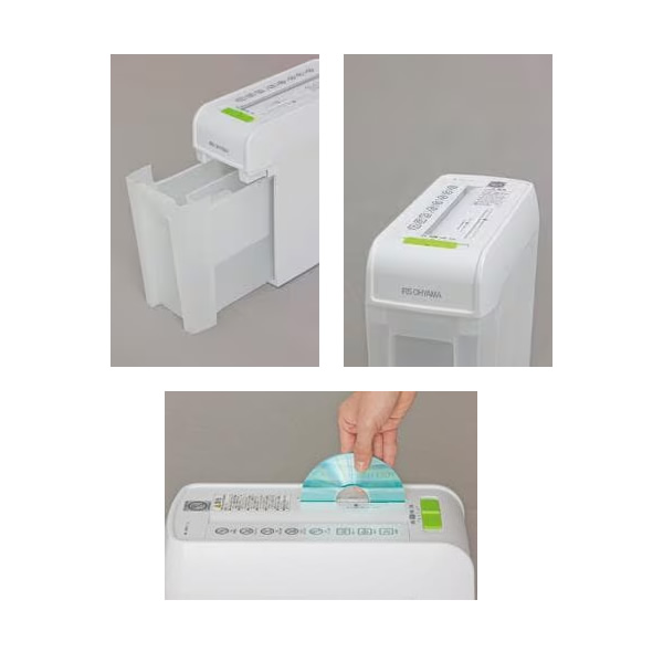 シュレッダー アイリスオーヤマ ホワイト A4・CD・DVD・カード 8.8L P6HC