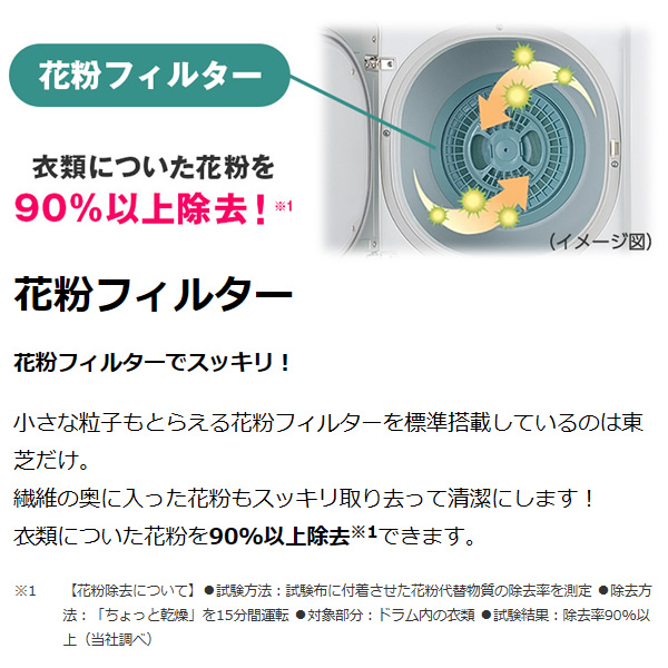在庫あり　衣類乾燥機 4.5kg 東芝 ED-45A4-W ピュアホワイト ヒーター乾燥 花粉フィルター からみにくい 乾燥時間を短縮