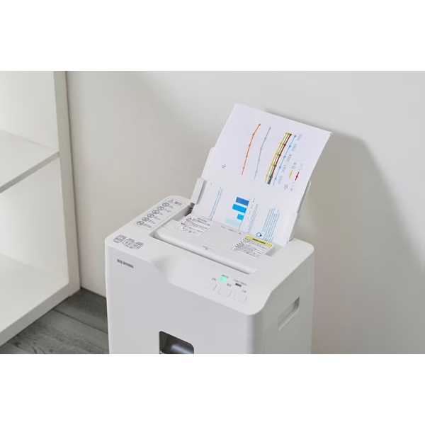 シュレッダー アイリスオーヤマ オートフィードシュレッダー クロスカット 自動細断60枚 18.5L キャスター付き ホワイト AFSB60C-W