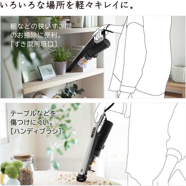 掃除機 日立 コードレススティッククリーナー すごかるスティック サイクロン式 0.97kg ライトグレー PV-BS1M-H