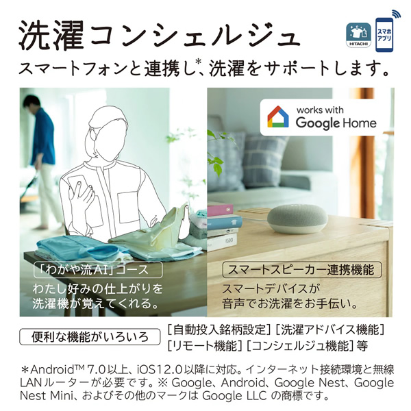 全自動洗濯機 【標準設置込み】 日立 HITACHI 12.0kg ホワイト BW-X120M-W