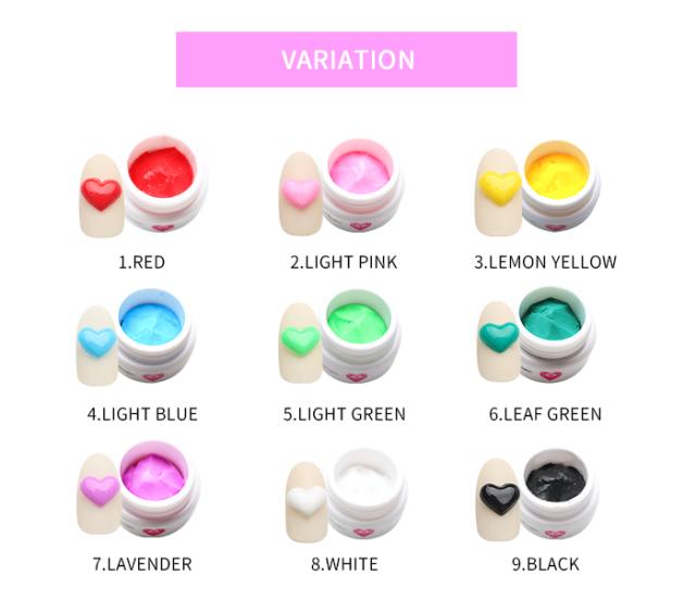 3Dパーツ形成ジェルバリエーション