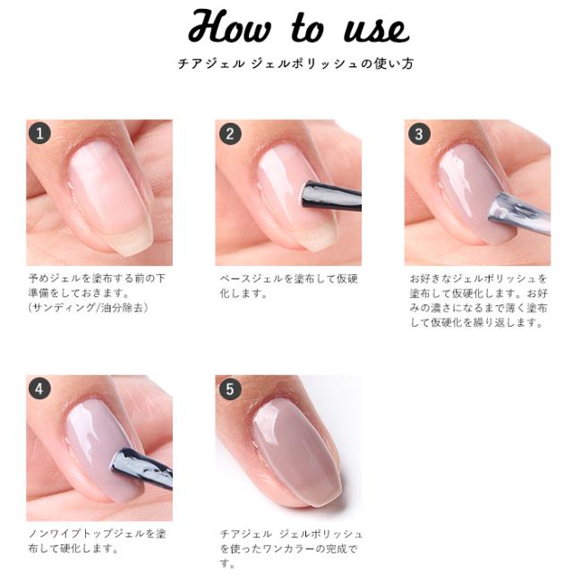 チアジェルジェルポリッシュ使い方