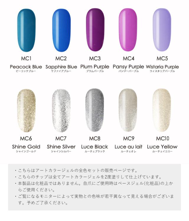 アートカラージェル全色セットバリエーション