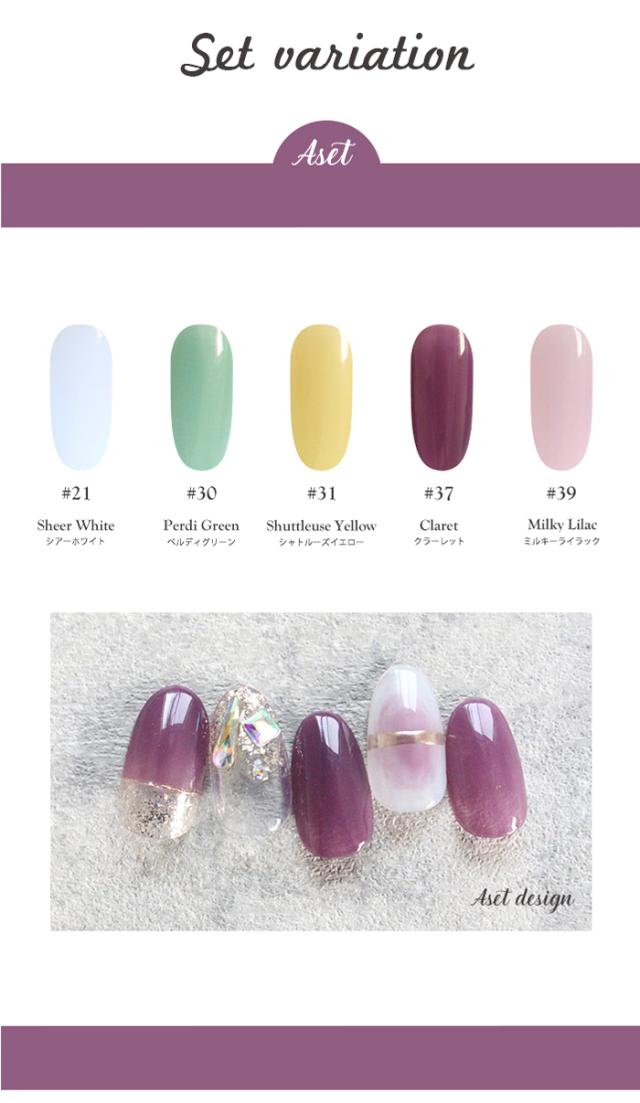 チアジェルポリッシュおすすめ5色セットバリエーション