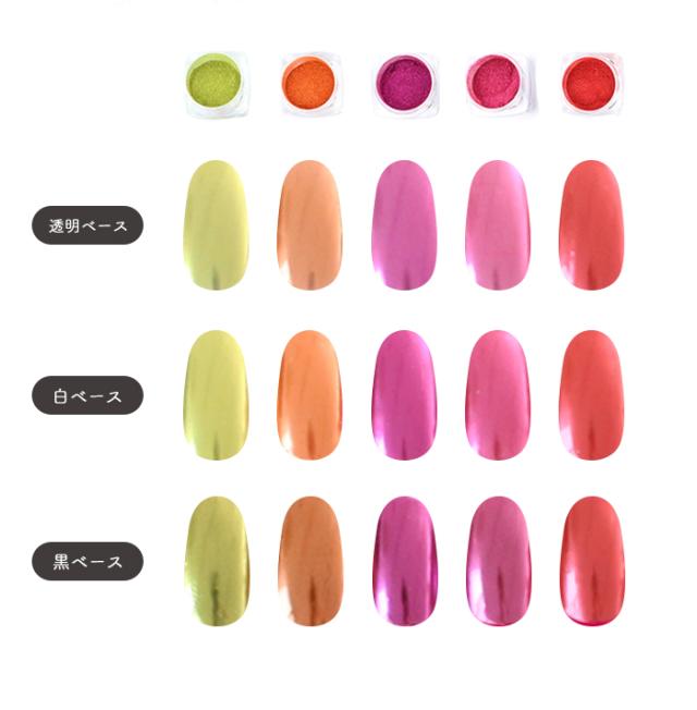 ネオンミラーパウダー5色セット商品説明