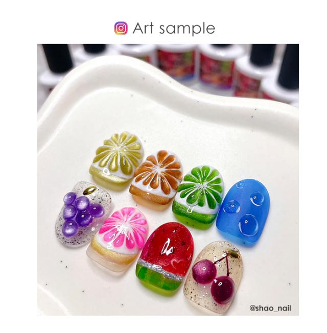 ドロップマグネットジェル全色セットアートサンプル