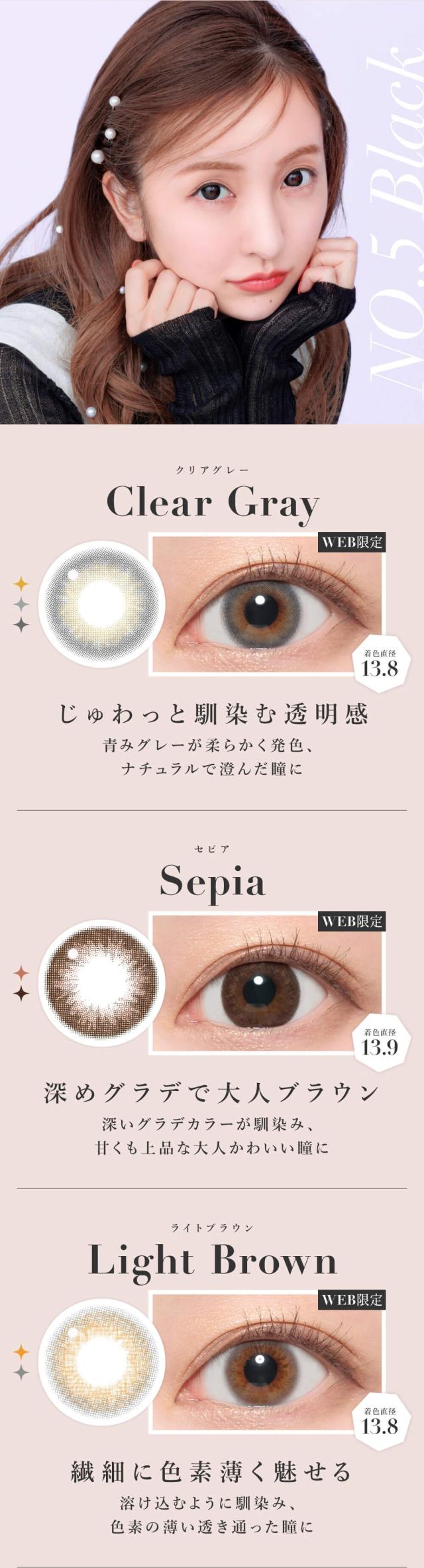 クリアグレー/セピア/ライトブラウン