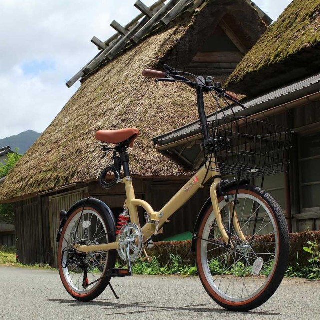 折りたたみ自転車 自転車 マットカラー 20インチ シマノ6段変速 カギ付
