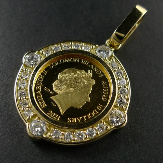 純金 k24 イーグル コイン ペンダントトップ ダイヤモンド ソロモン