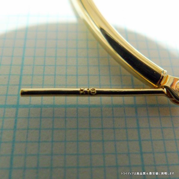 18金 18k フープピアス 大きめ 幅2mm 外径40mm イエローゴールド 両耳