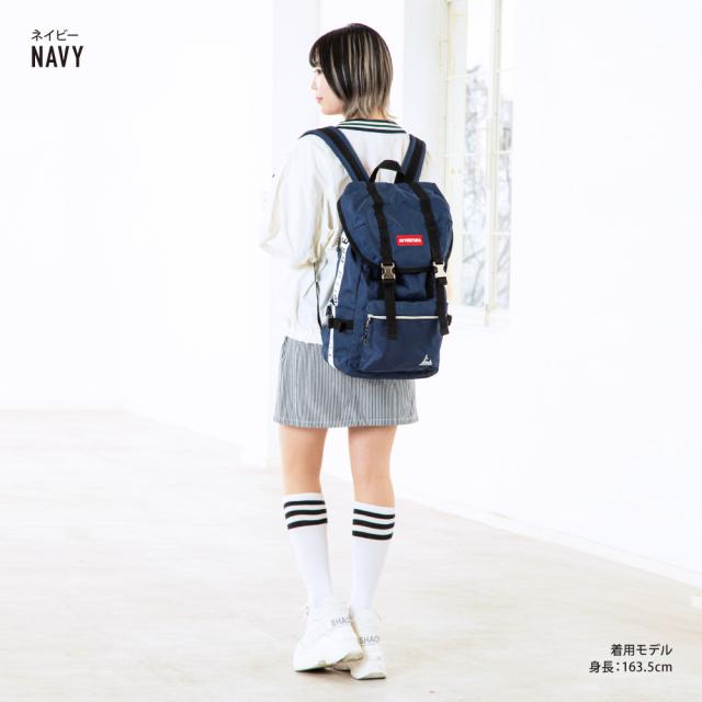黒いナイロンリュック・ジッパーポケット付き NIZYU KANO/別注 ライトナイロンリュック エコツイル L -【当店