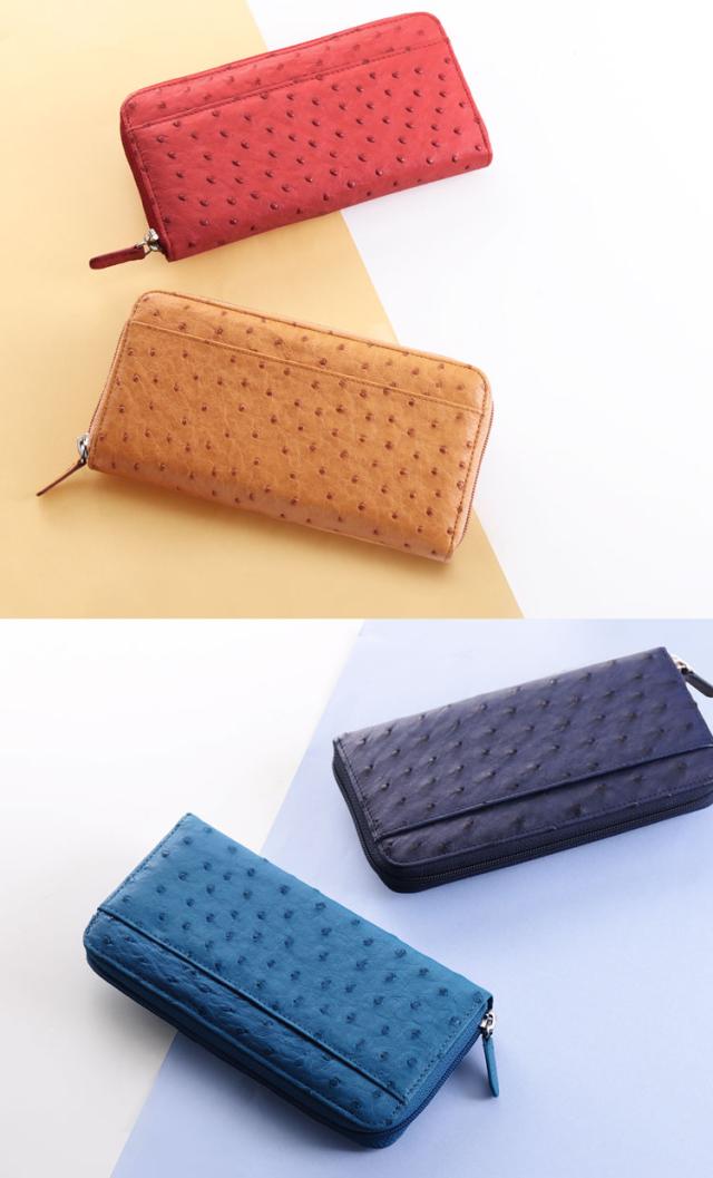 ファスナー長財布 レディース 赤 青