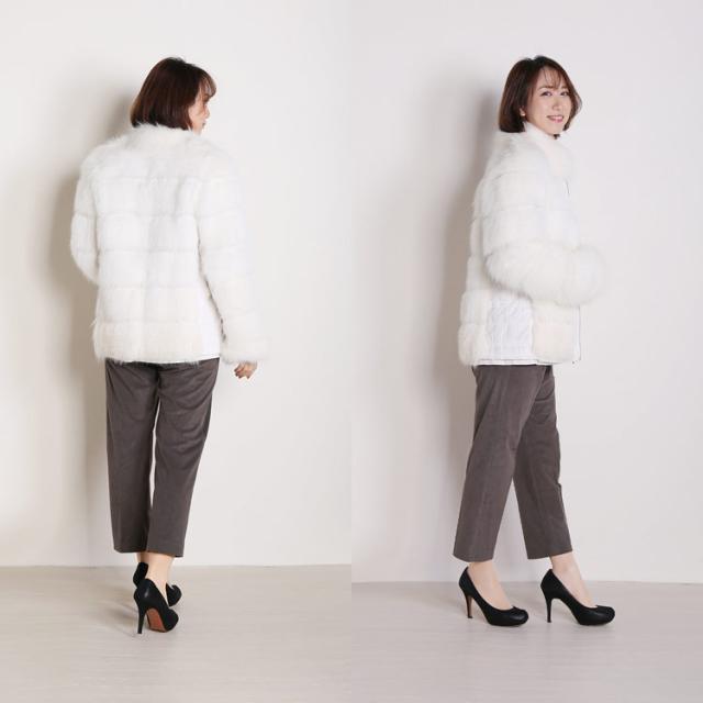 フォックス リバーシブル ジャケット ホワイト 白 ファー アウター