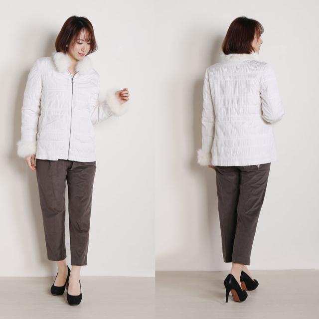 フォックス リバーシブル ジャケット ホワイト 白 ファー アウター